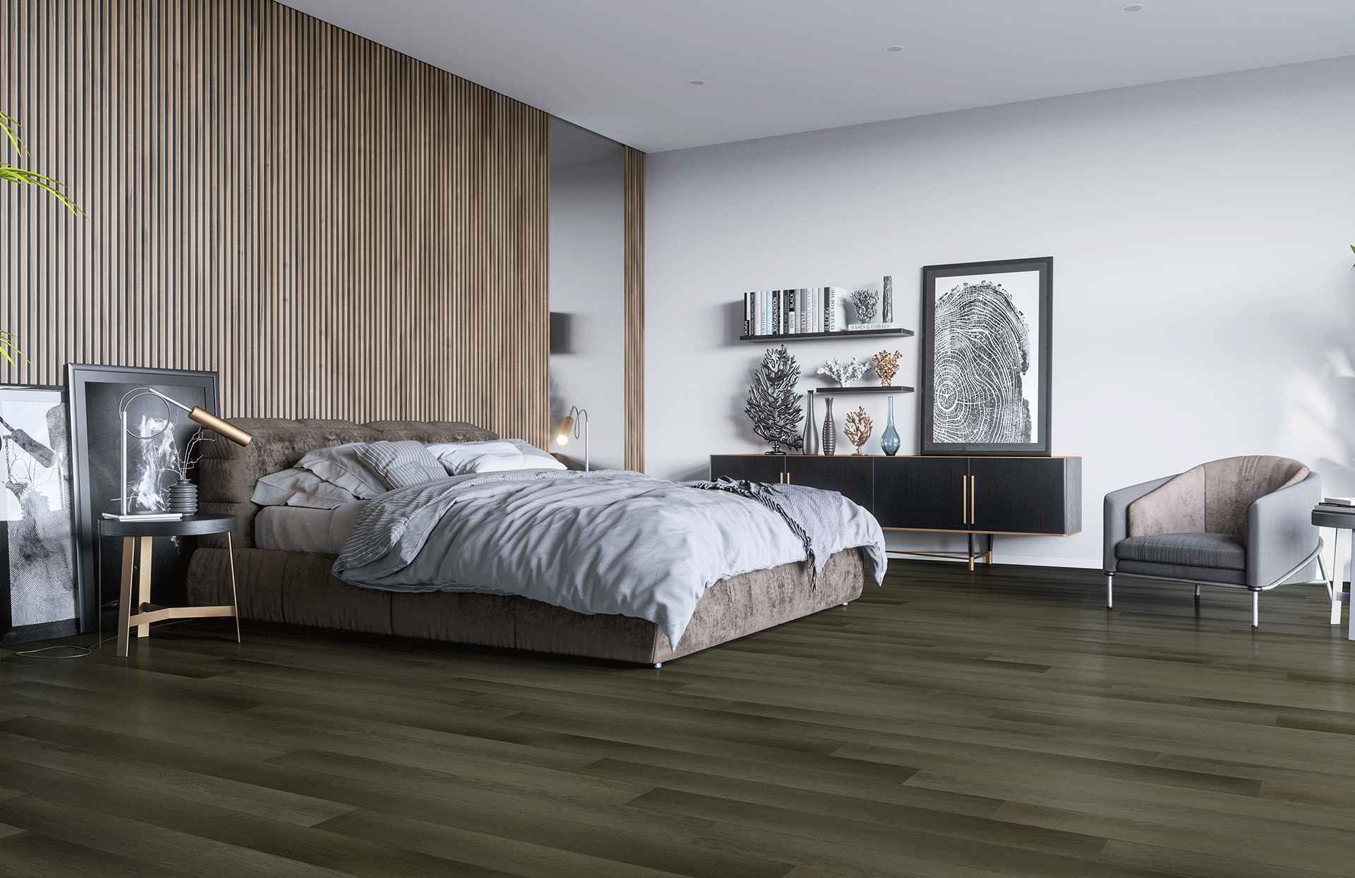 Кварцевый ламинат Home Expert Natural Дуб Ночной лес 2187-03 градиент